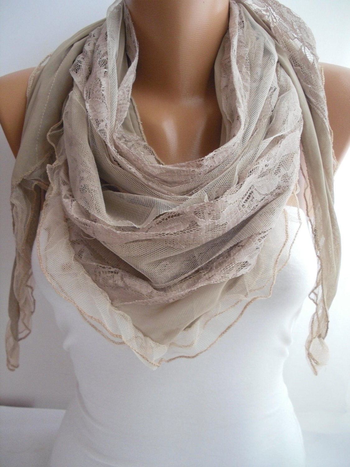 Milky Brown Elegance Scarf Shawl- DIDUCI