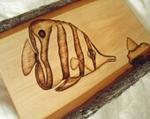 Wood Art Copperbanded Butterfly Fish Ocean Reef decor