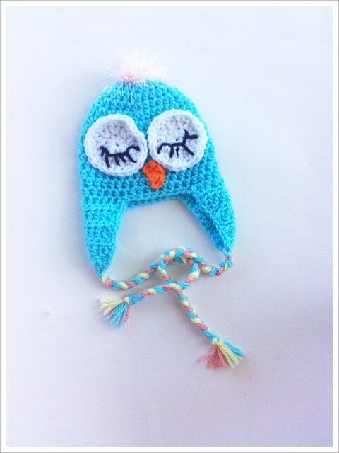 Owl Hat, Baby Bird Earflap Hat, Crochet Earflap Hat