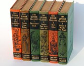 Vintage Book Set, The Junior Classics Young Folks Shelf of Books - Bright Colors, Midcentury, Instant Collection - RestorationHarbor