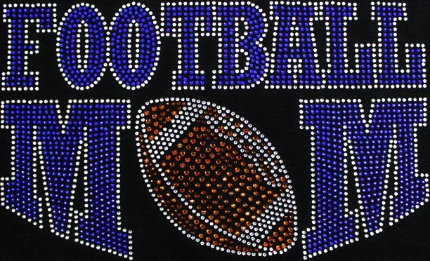 Blue Football Mom Bling