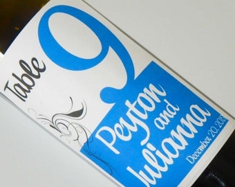 TABLE NUMBERS 1-10 -  Personalized Custom Wine Labels  - For Weddings, Anniversaries, Or Any Special Occasion