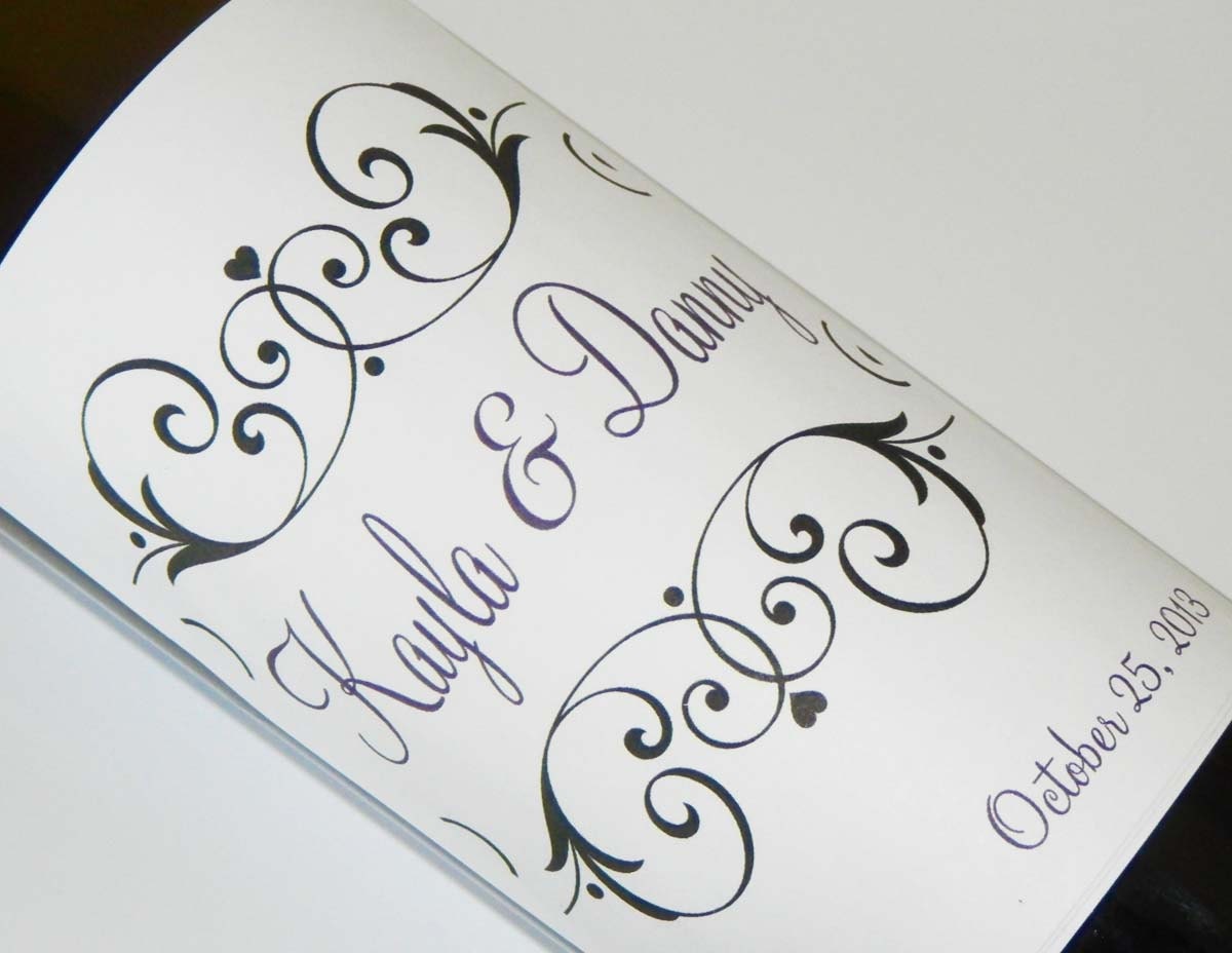 Set of 20 - PERSONALIZED WINE LABEL - Elegance - For Weddings, Anniversaries, Or Any Special Occasion