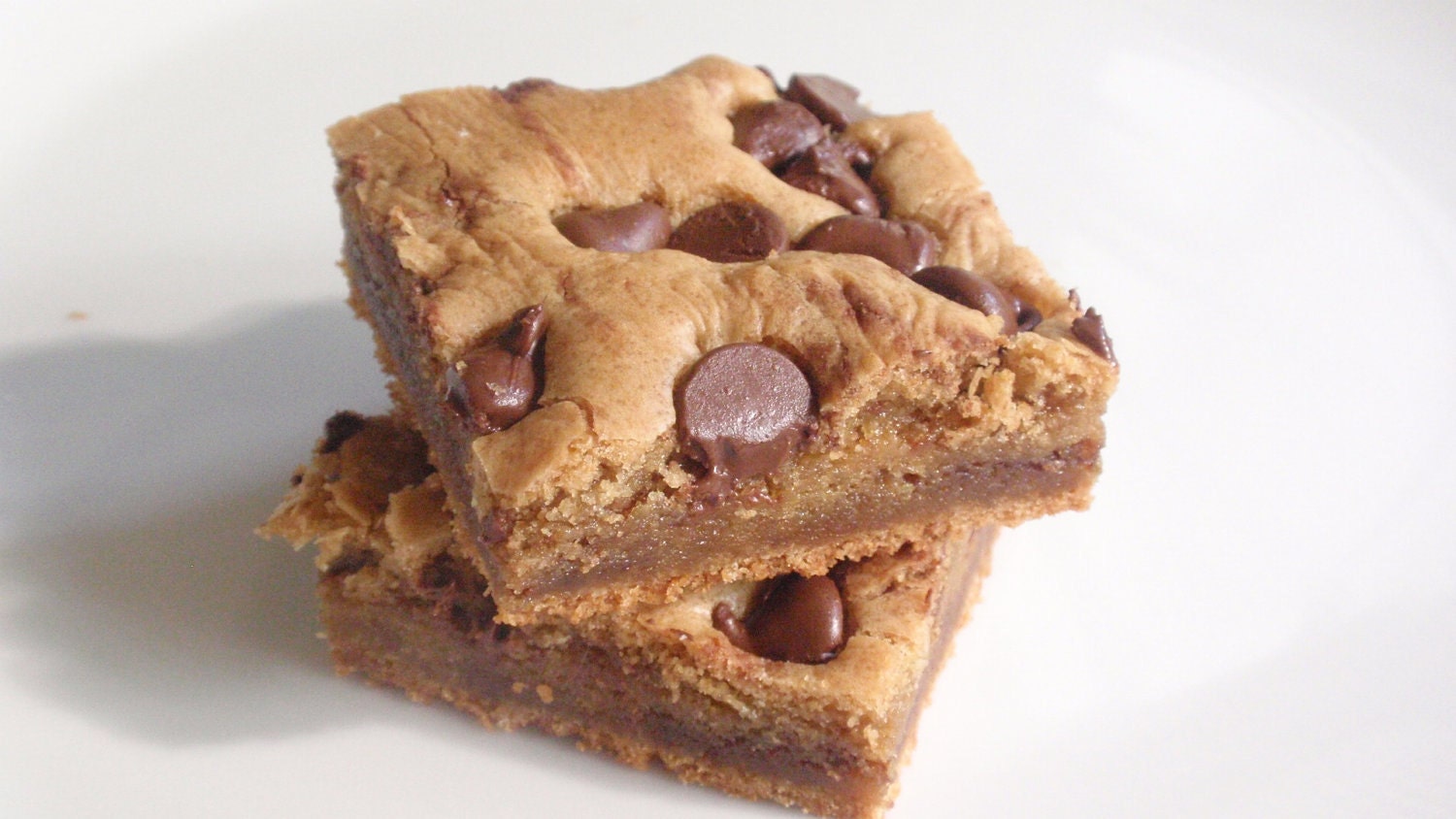 Chocolate Peanut Butter Blondies - Brown Sugar Cookie Bars - six bars