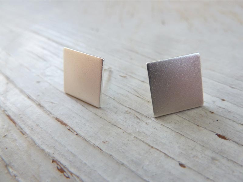 flat square earrings