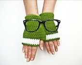 Green fingerless gloves arm warmers mittens-mother's Day-crocheted fingerless - fatoss