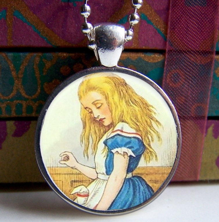 Alice In Wonderland Pendant - Alice Art Charm Necklace