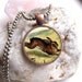 Hare Pendant, Bunny Pendant, Copper Glass Dome Art Pendant