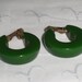 Bakelite Hoop Earrings, Jade Green Bakelite Simichrome Tested Bakelite Jewelry, Vintage Clip On Hoops