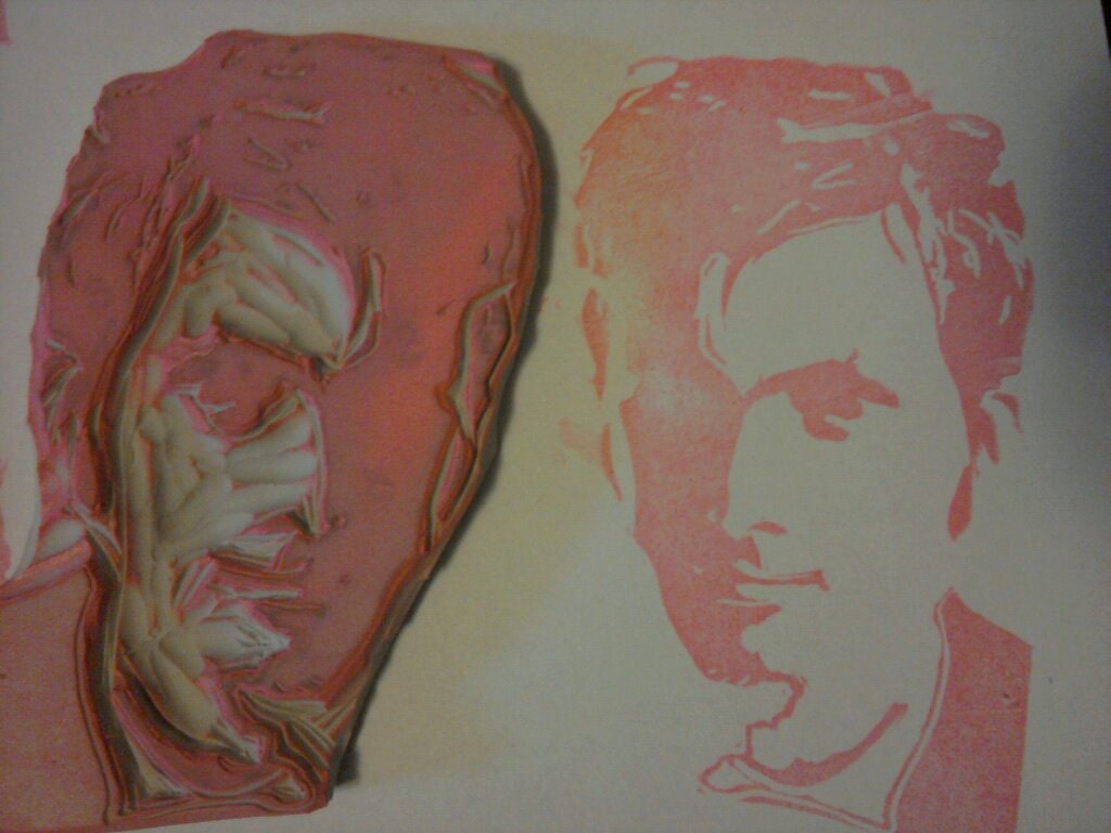 Dr. Who David Tennant   Handcarved Rubber Stamp