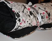 Changing Pad -- Pink Rock Guitar Flannel with Black Minky - Geek-a-bye Baby - Rock Geek - Handmade, Portable