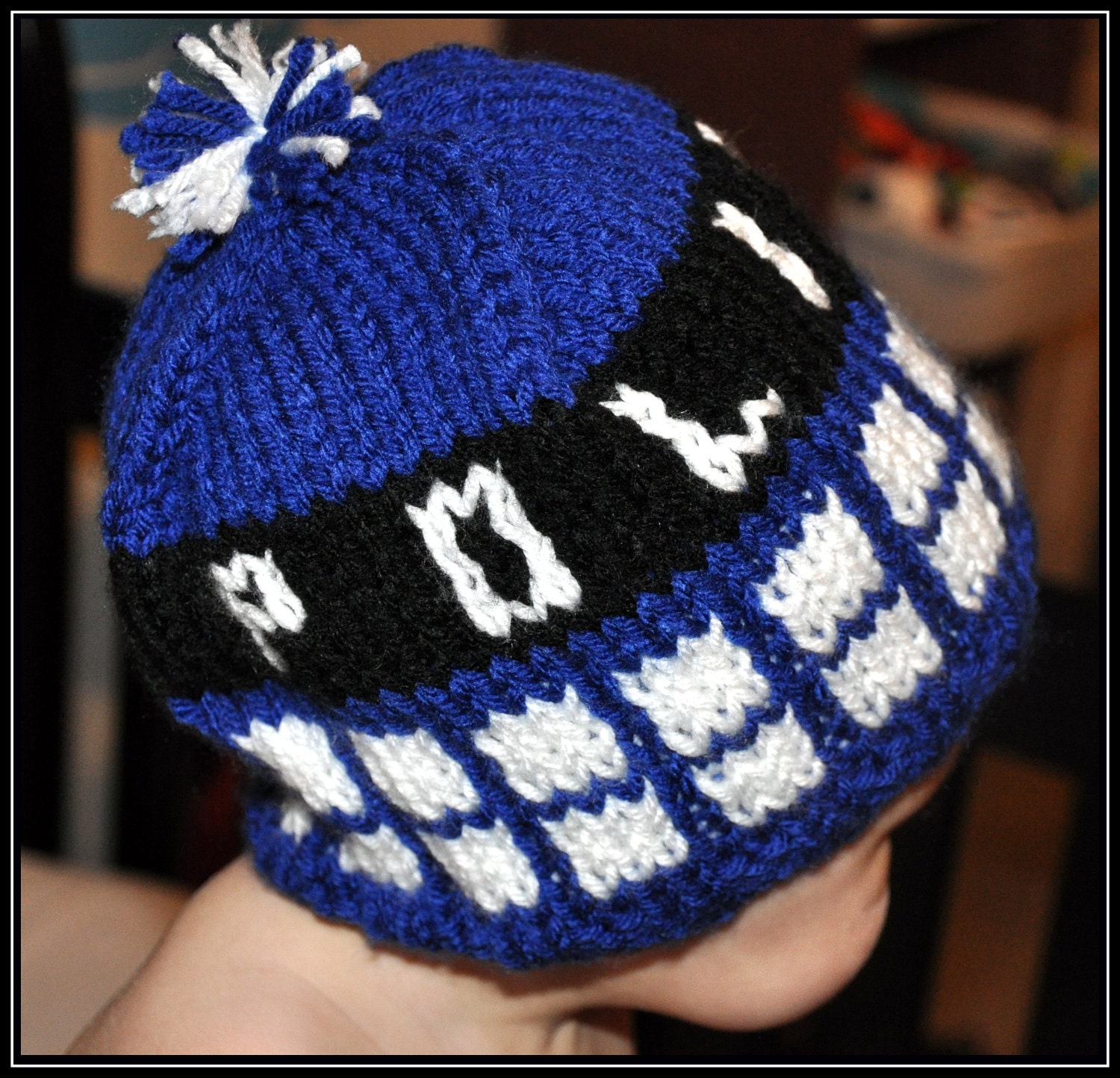 Knit Doctor Who Tardis Inspired Hat -- Newborn, Infant, Toddler -- Baby Clothing -- Sci-Fi Geek -- Handmade, Unisex, Washable