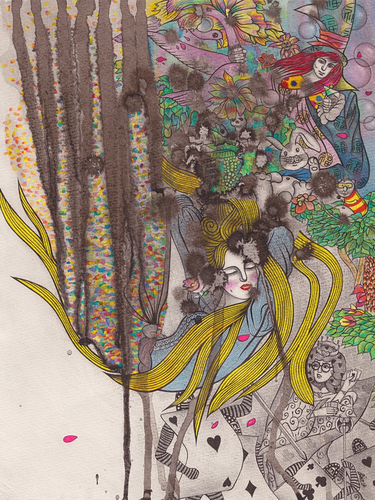 Alice in Wonderland: Strange Dreams / ART PRINT / LARGE / 21" X 28"