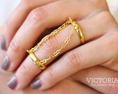 Simple Gold Slave Chain Ring by VICTORIA- The Jewelry Box