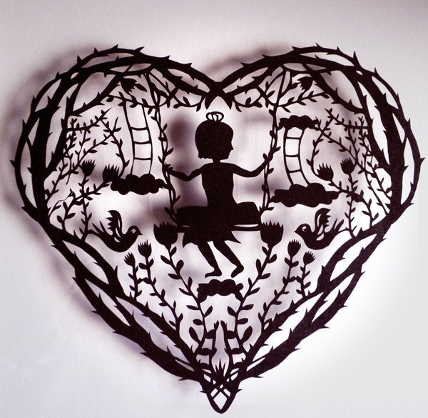 Original Paper Cut silhouette childhood