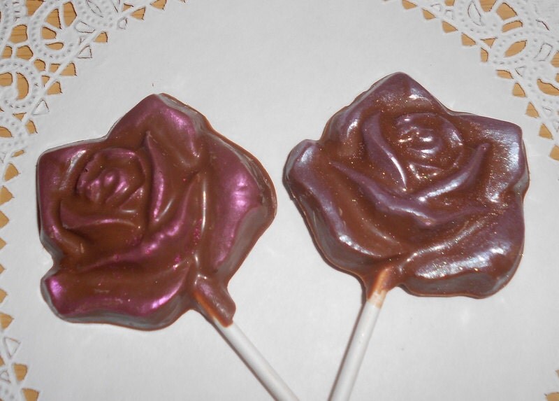 Chocolate Rose Lollipops