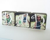 Set of 3 Personalized Custom Photo Wood Blocks, Home Decor, Photo Gift, Wedding, Mothers day, Christmas