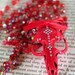 Red Muskrat Skull Necklace with Swarovski Crystals