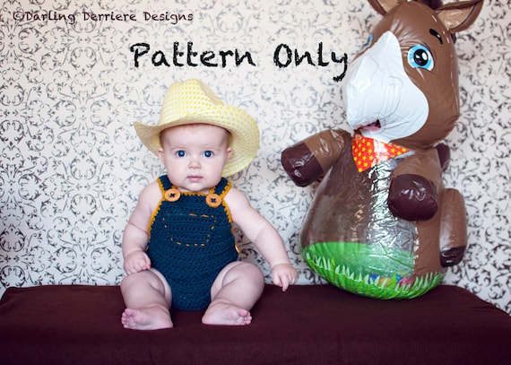 Instant Download PDF Baby Crochet Diaper Cover Overalls Pattern