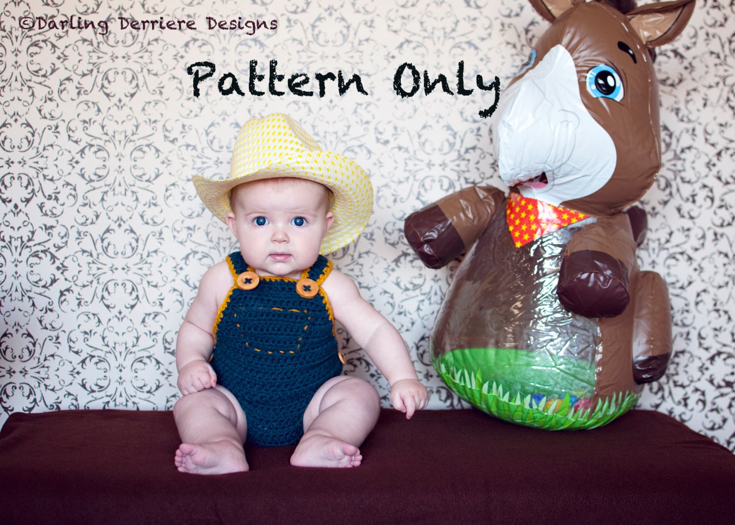 Instant Download PDF Baby Crochet Diaper Cover Overalls Pattern