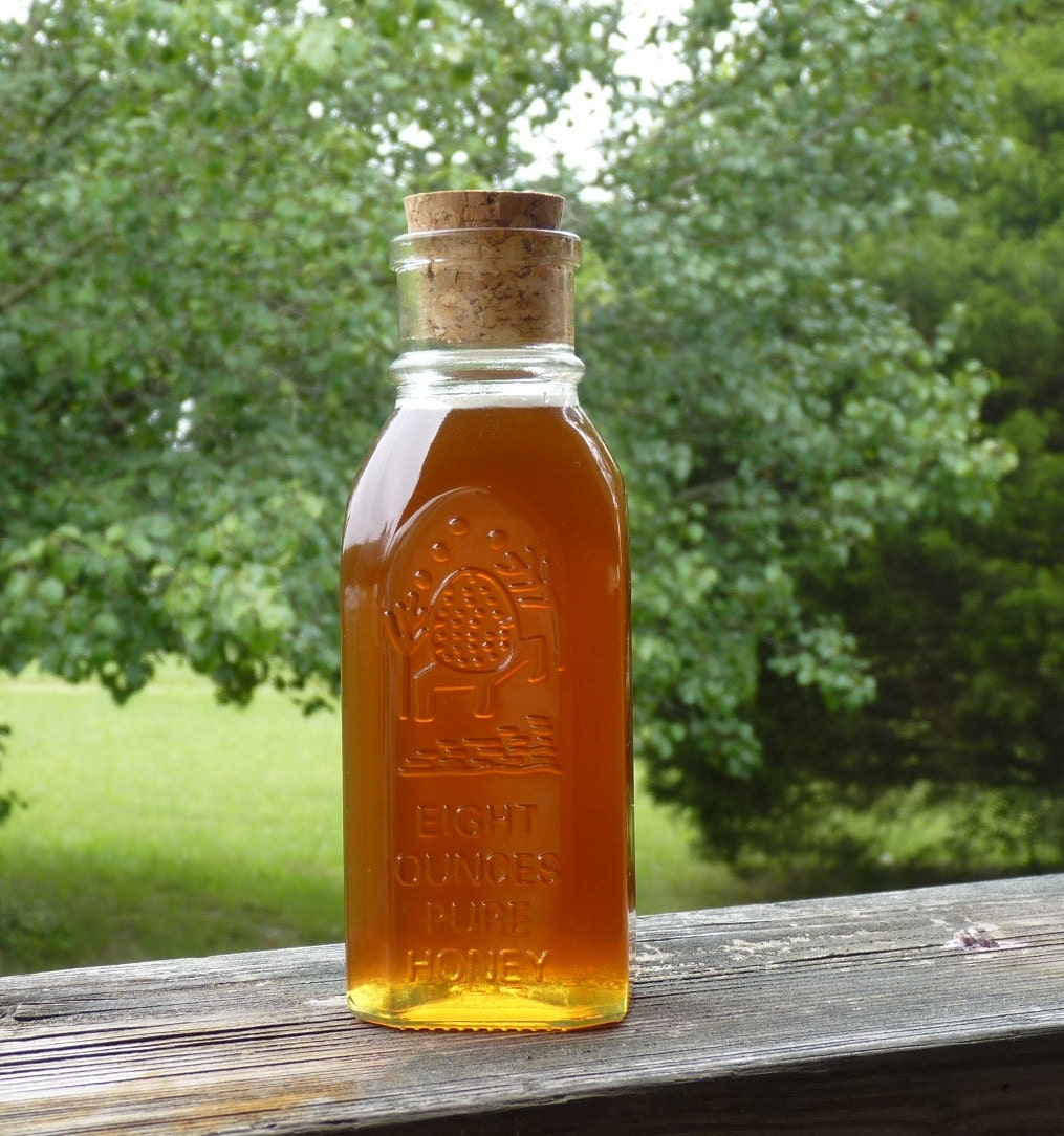 Raw Wildflower Honey, Tennessee Wildflower 1/2 lb Antique Style Jar Raw Pure Honey, 8oz Honey
