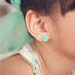 Cabochon Rose Earrings in Seafoam by Violet
