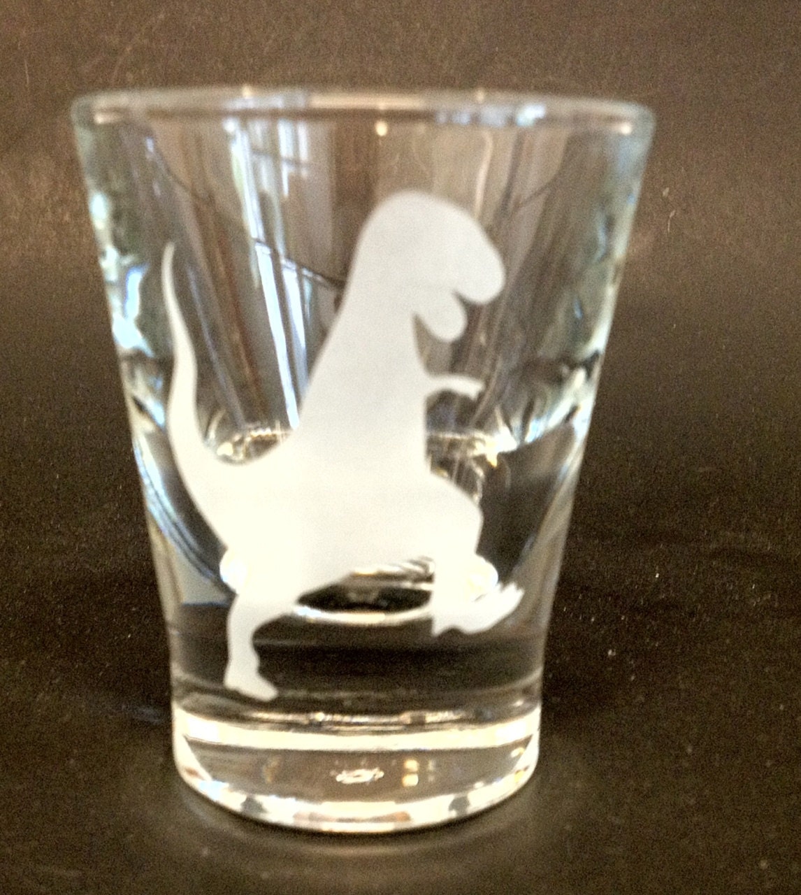 Tyrannosaurus T Rex Dino Dinosaur Etched Shot Glass