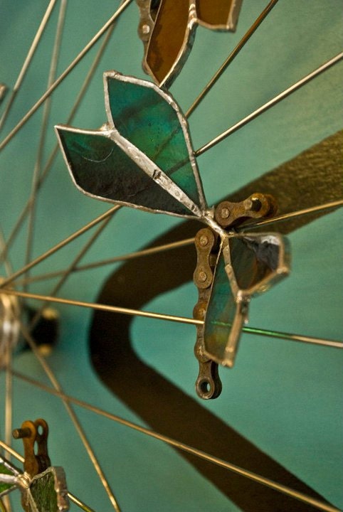 Glass Bike Chain Dragonfly - Custom made
