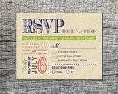 Vintage Wedding RSVP Postcard - Double Event Respond Card (front and back) - Old Fashioned Style - Printable DIY