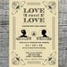 Vintage Wedding Invitation with Silhouette of Couple - Hand Drawn Graphics - DIY Printable