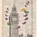 Vintage dictionary art BiG Ben 7.5x10 inch print
