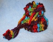Rainbow Drawstring Wristlet with Flower Accent