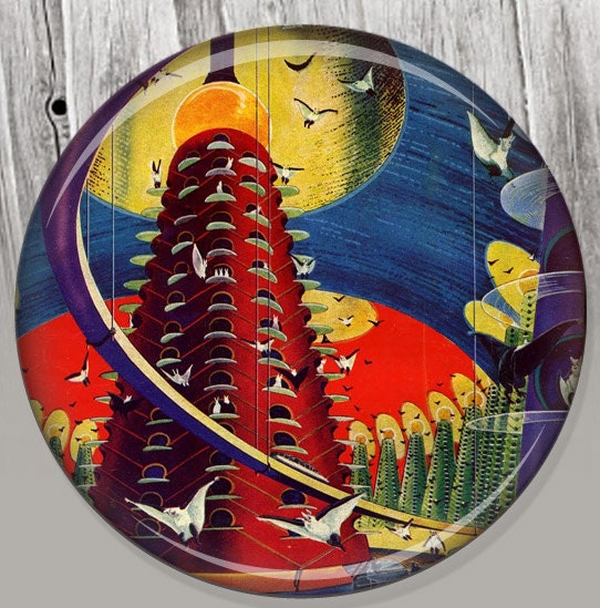 SiFi Pulp Art Pocket Mirror - Photo Mirror - Compact Mirror Illustration Image - Comic Book