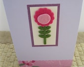 Happy Mother's Day, Hand-Stamped, Flower, Purple
