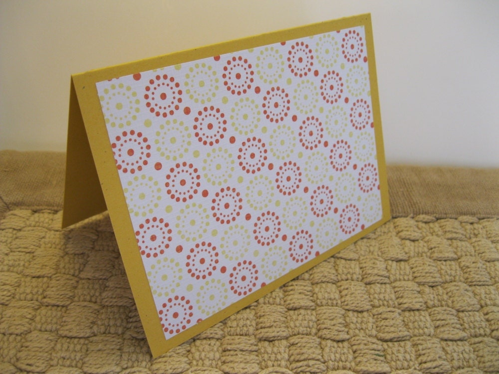 Set of Four/4 Blank Cards, Orange, Yellow, White