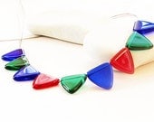 SALE-cobalt blu, red,emerald geometric necklace-cinco de mayo flag-summer fashion necklace