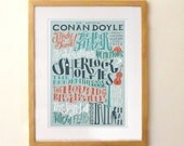 Sherlock Holmes bibliography - Sir Arthur Conan Doyle print (12,60 x 18,10)