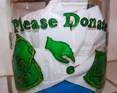 Hand Painted Large Round Jar for DONATIONS any cause PLEASE DONATE