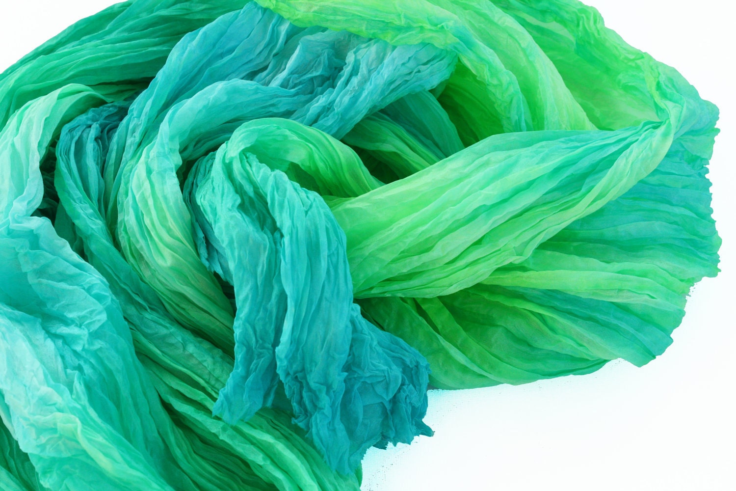 Sea Green -  blue, green, emerald green, mint, turquoise silk scarf.