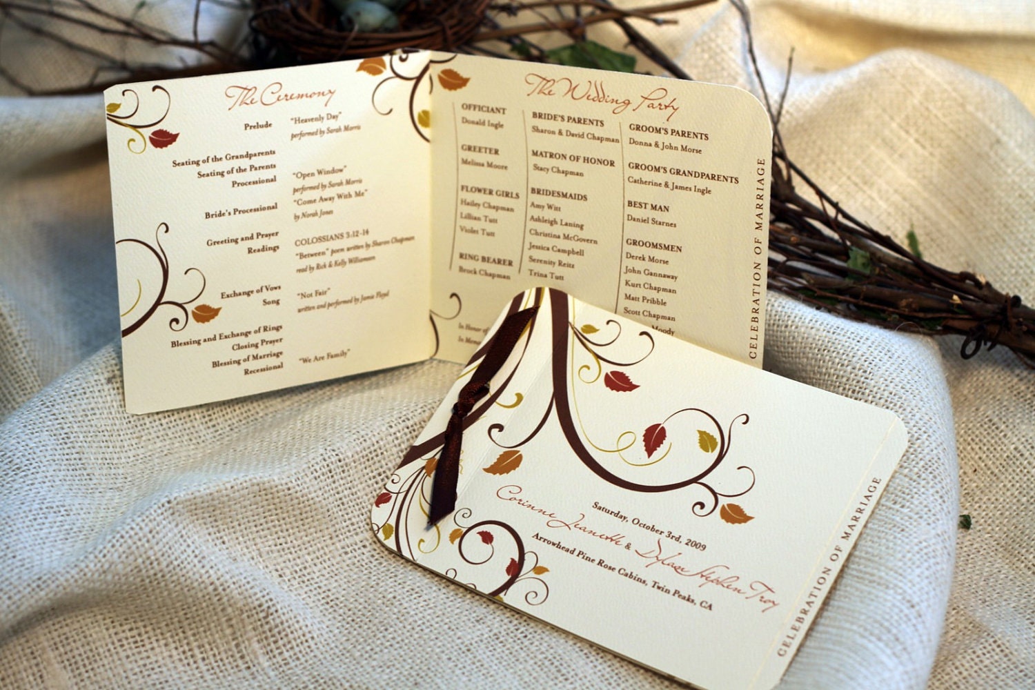 Fall Livret Wedding Program: Get Started Deposit