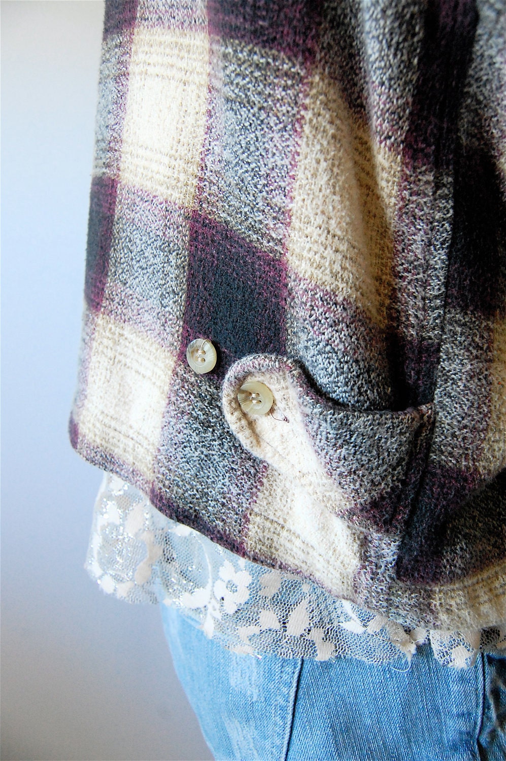 Lumberjack vest vintage 90's grunge plaid flannel oversized open size