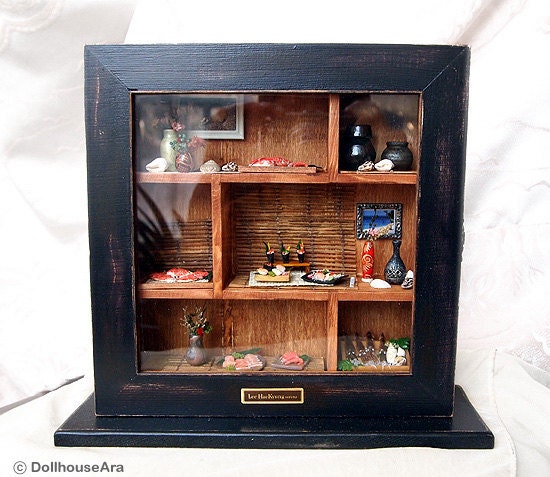 Sea decor set (No.1) Ocean-Marin-BEACH-SEAFOOD Dollhouse Miniatures