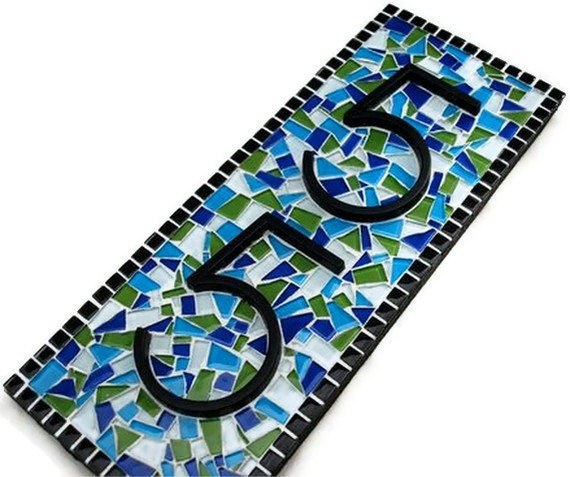Mosaic Address Sign, Made To Order