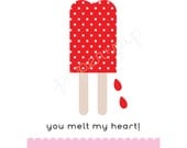 Printable Valentines - Popsicle - PDF File