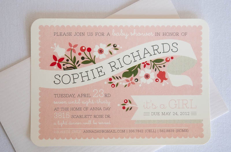 Baby Shower Invitation - Printable - Pink Bouquet
