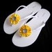 Lemon Yellow Bridal Flip Flops - Beach Wedding, Bridesmaid Favors, Wedding Decorated Flip Flops
