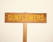 SUNFLOWERS Garden Sign, Painted & Oil Sealed Ceder Wood: Hand Routed