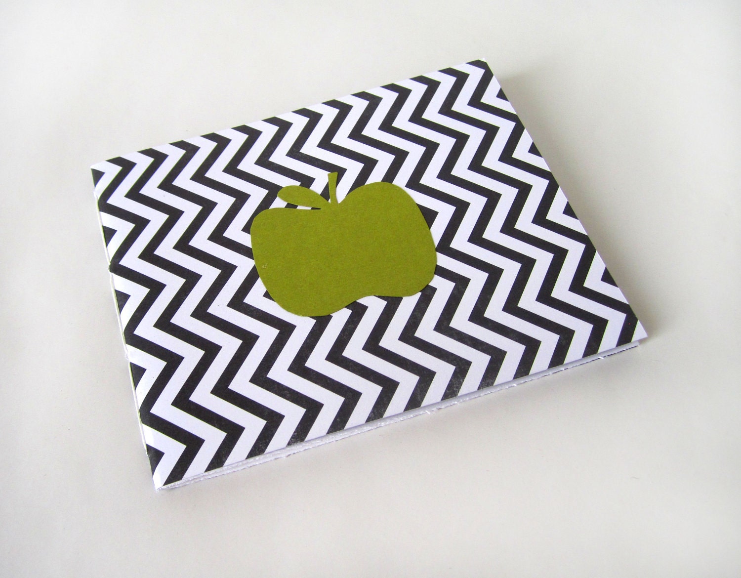 Thin Pamphlet Book Jotter - Chevron with Green Apple - Small Notebook