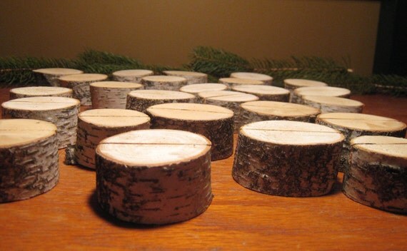 Set of Twenty-Five (25) White Birch Place Card Holders