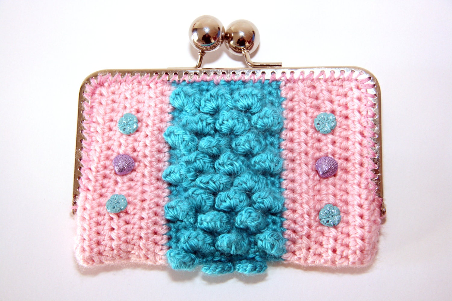 Seashell Crochet Clutch Wallet
